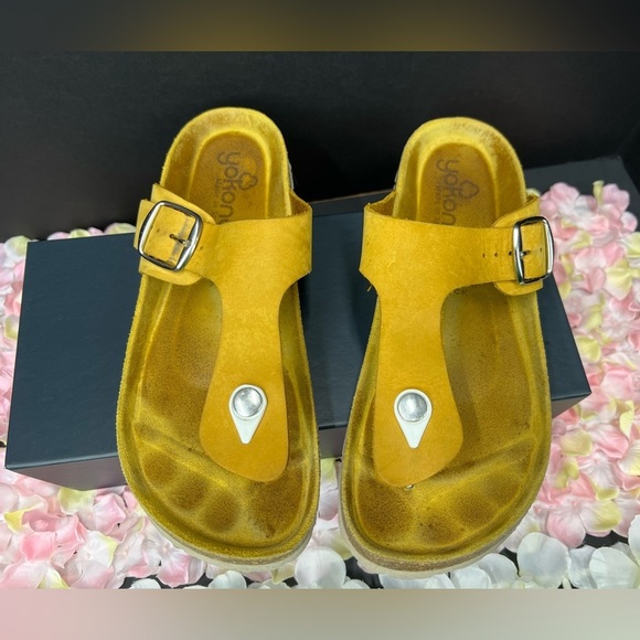 Yokono Yellow Suede Sandals, super cute size 38 - Picture 7 of 9
